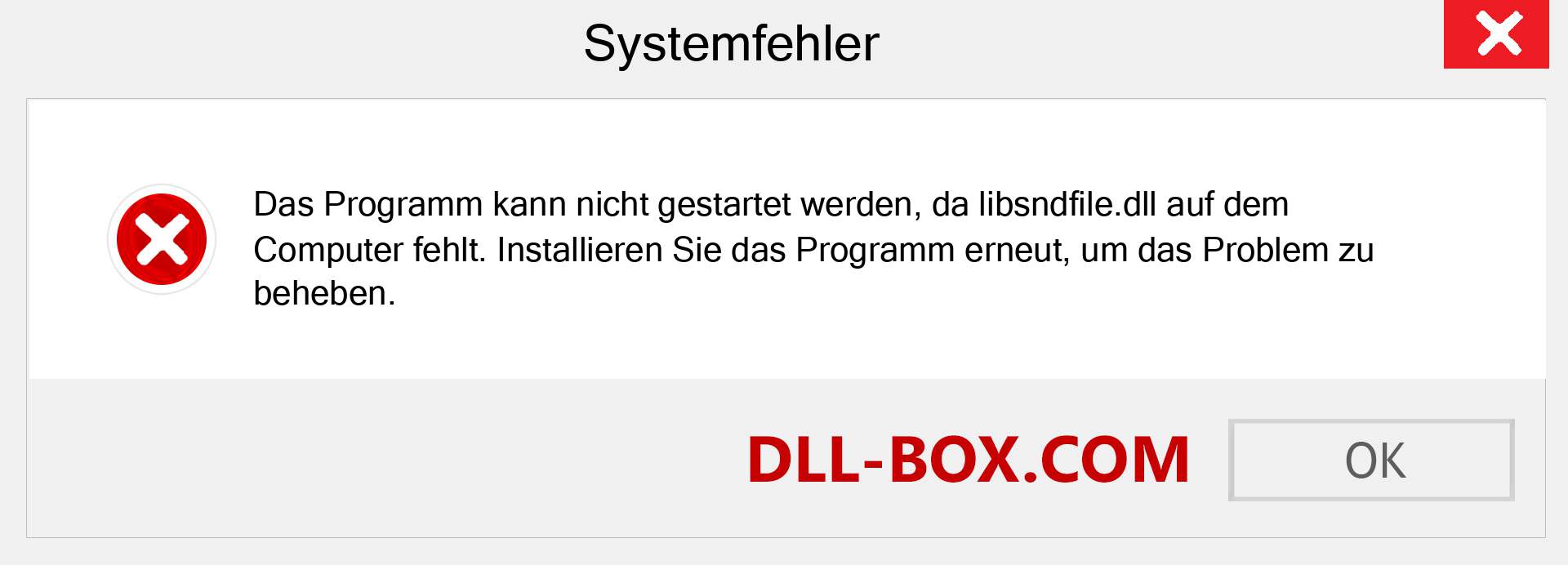 libsndfile.dll-Datei fehlt?. Download für Windows 7, 8, 10 - Fix libsndfile dll Missing Error unter Windows, Fotos, Bildern